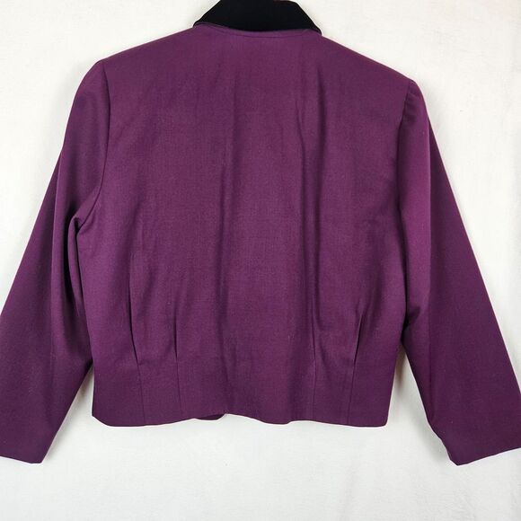 David Brooks 100% wool vintage skirt blazer suit purple black silver, size 10‎ - Picture 2 of 12
